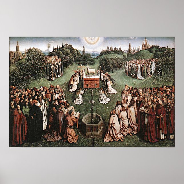 Verehrung des Lamms Jan van Eyck 1429 Poster (Vorne)
