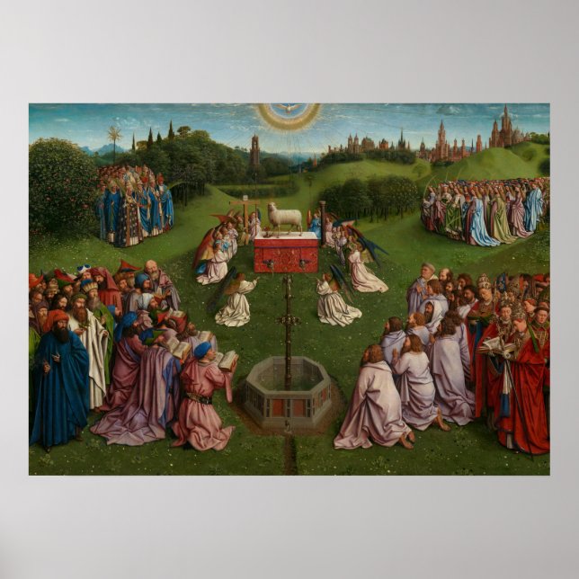Verehrung des Mystischen Lamms, Das Gent-Altarpiec Poster (Vorne)