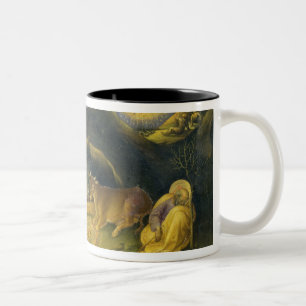 Verehrung des WeisenAltarpiece; links Handpredel Zweifarbige Tasse