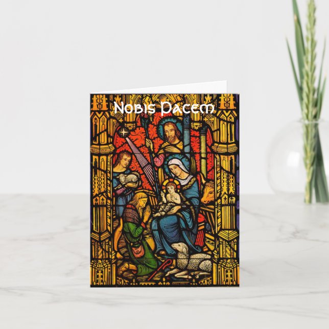 Verehrung im Glas Feiertagskarte (Vorderseite)