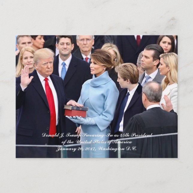 Vereidigung des 45. Präsidenten Donald Trump Postkarte (Vorderseite)
