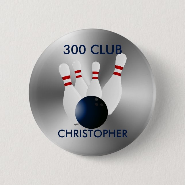 Verein des Bowlings-300 personalisiert Button (Vorderseite)