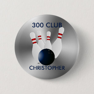 Verein des Bowlings-300 personalisiert Button