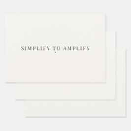 Vereinfachen, um zu verstärken Minimalistische Ges Geschenkpapier Set