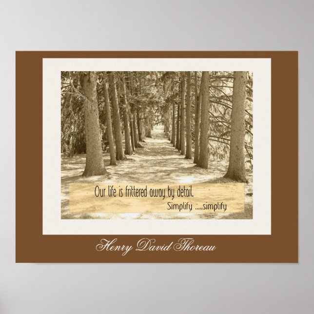 Vereinfacht - Thoreau-Zitat - Kunstdruck Poster (Vorne)