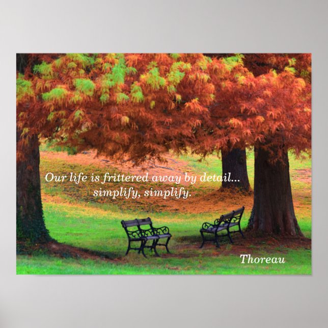 Vereinfacht - Thoreau-Zitat - Kunstdruck Poster (Vorne)