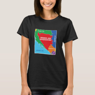 Vereinfachte politische Landkarte von Bosnien und  T-Shirt