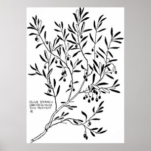 Vereinfachter Olivenzweig Poster