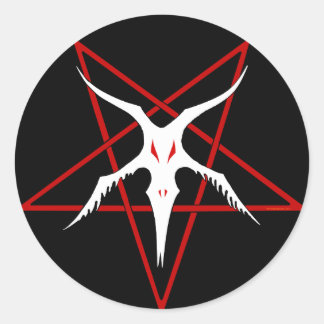 Vereinfachtes Baphomet Pentagram - Schwarz Runder Aufkleber