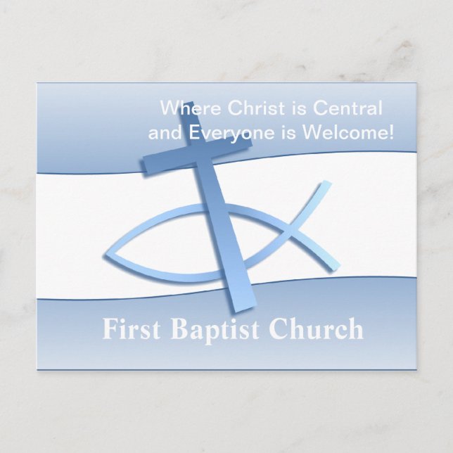Vereinfacity Blue Church Postcard Postkarte (Vorderseite)