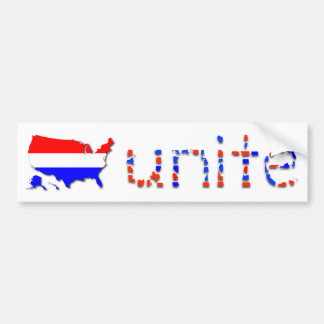 "Vereinigen Sie US-" Autoaufkleber - Weiß