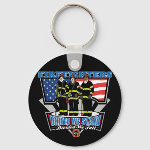 Vereinigt stehen wir Feuerwehrmänner Schlüsselanhänger