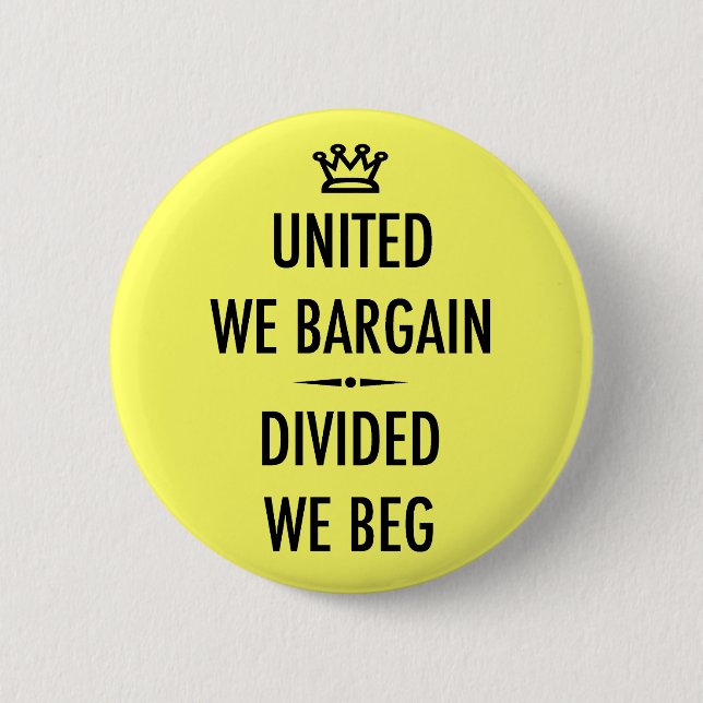 Vereinigt verhandeln wir button (Vorderseite)