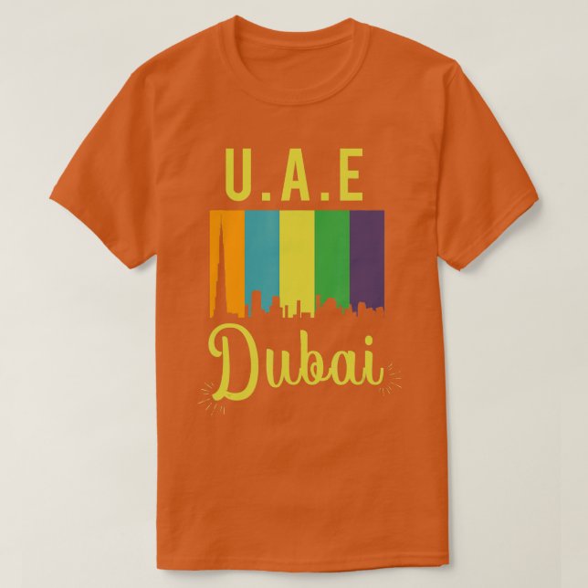 Vereinigte Arabische Emirate Abu Dhabi Dubai Skyli T-Shirt (Design vorne)