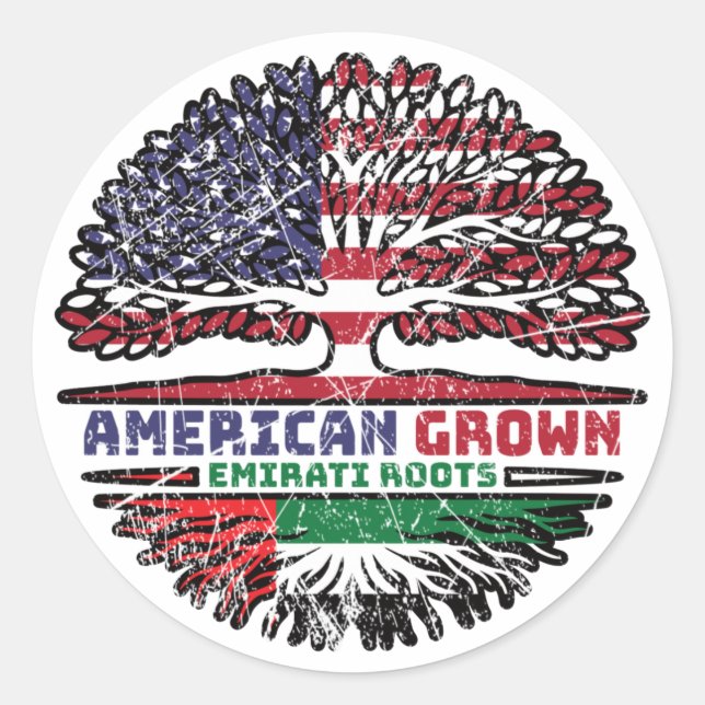 Vereinigte Arabische Emirate Emirati US USA USA Ve Runder Aufkleber (Vorderseite)