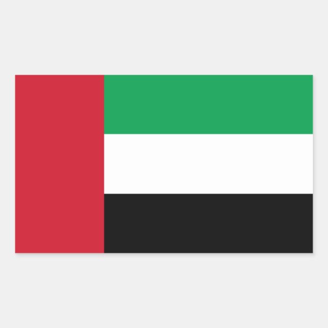 Vereinigte Arabische Emirate/Emirienflagge Rechteckiger Aufkleber (Vorderseite)