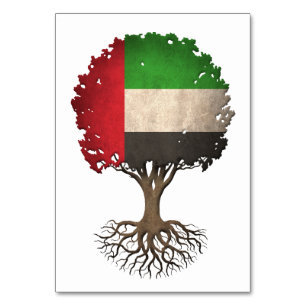 Vereinigte Arabische Emirate Flagge Baum des Leben Tischnummer