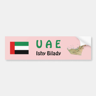 Vereinigte Arabische Emirate Flagge + Karte Aufkle Autoaufkleber