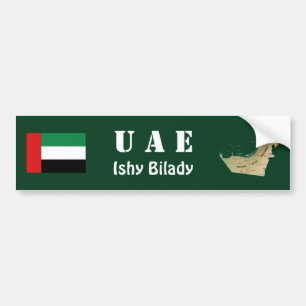 Vereinigte Arabische Emirate Flagge + Karte Aufkle Autoaufkleber