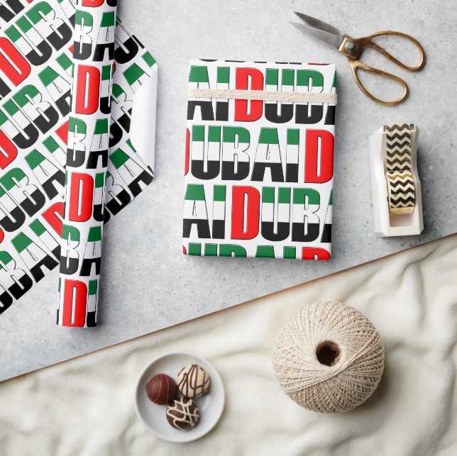 Vereinigte Arabische Emirate Flaggenfarben Dubai Geschenkpapier (Basteln)