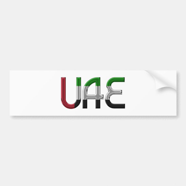 Vereinigte Arabische Emirate Flaggenfarben Typogra Autoaufkleber (Vorne)