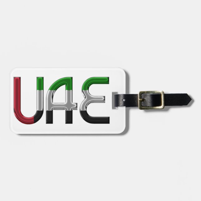 Vereinigte Arabische Emirate Flaggenfarben Typogra Gepäckanhänger (Vorderseite horizontal)