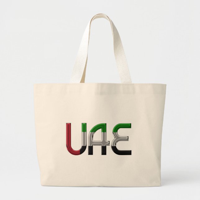 Vereinigte Arabische Emirate Flaggenfarben Typogra Jumbo Stoffbeutel (Vorne)