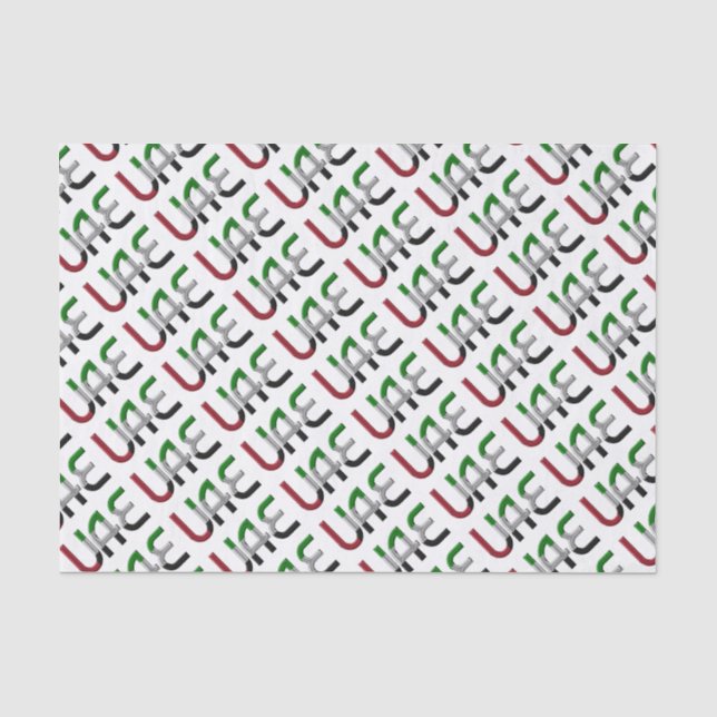 Vereinigte Arabische Emirate Flaggenfarben Typogra Seidenpapier (Vorderseite)