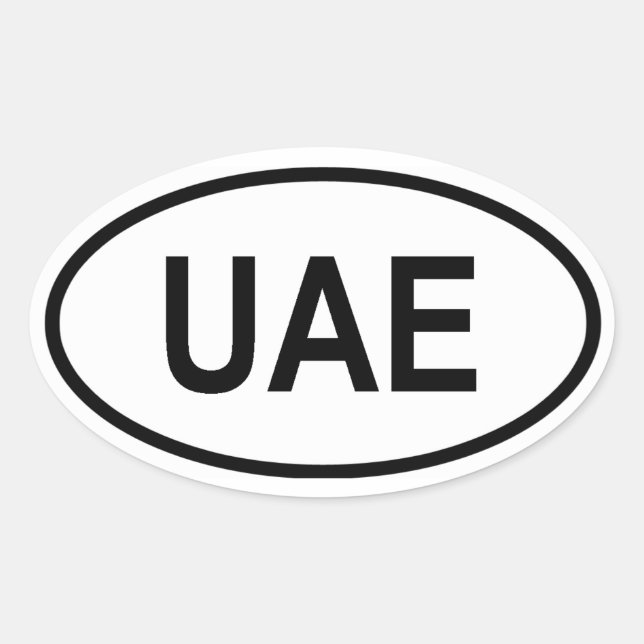 Vereinigte Arabische Emirate "VAE" Ovaler Aufkleber (Vorderseite)