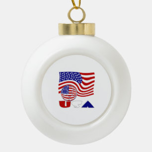 Vereinigte Staaten Amerika-Flagge USA Fußball Keramik Kugel-Ornament