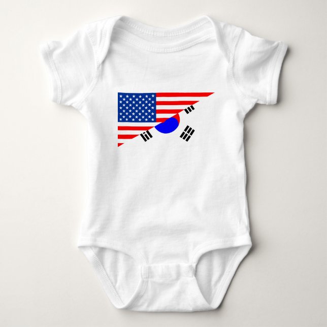 Vereinigte Staaten Amerikanische Korea Halbfahne u Baby Strampler (Vorderseite)
