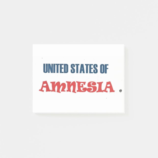 VEREINIGTE STAATEN AMNESIENS POST-IT KLEBEZETTEL (Vorderseite)