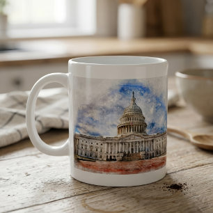 Vereinigte Staaten Kapitol Pastellzeichnung Washin Kaffeetasse