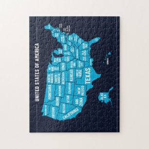 Vereinigte Staaten Karte Teal Minimales Design