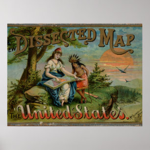 Vereinigte Staaten Karte, Vintage  Poster