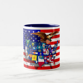 Vereinigte Staaten kennzeichnen Zweifarbige Tasse