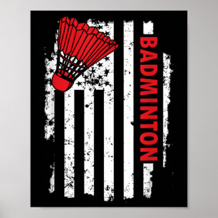 Vereinigte Staaten USA-Flagge Badmintonspieler  Poster