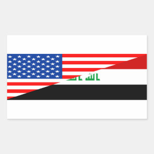 Vereinigte Staaten - USA Iraq Halbfahne Rechteckiger Aufkleber