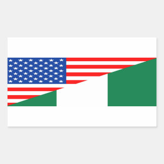 Vereinigte Staaten - USA - Nigeria - Halbfahne Rechteckiger Aufkleber