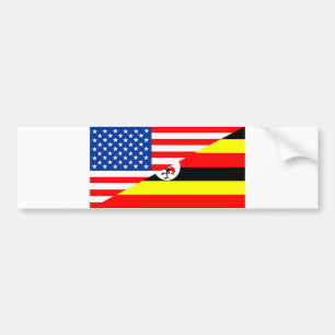 Vereinigte Staaten - USA - Uganda-Halbfahne Autoaufkleber