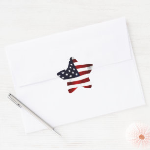 VEREINIGTE STAATEN VON AMERIKA KARTE UND FLAGGE Stern-Aufkleber