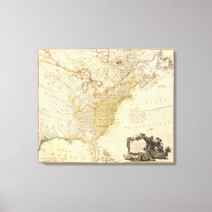 Vereinigte Staaten von Nordamerika-Atlas zeichnen Leinwanddruck