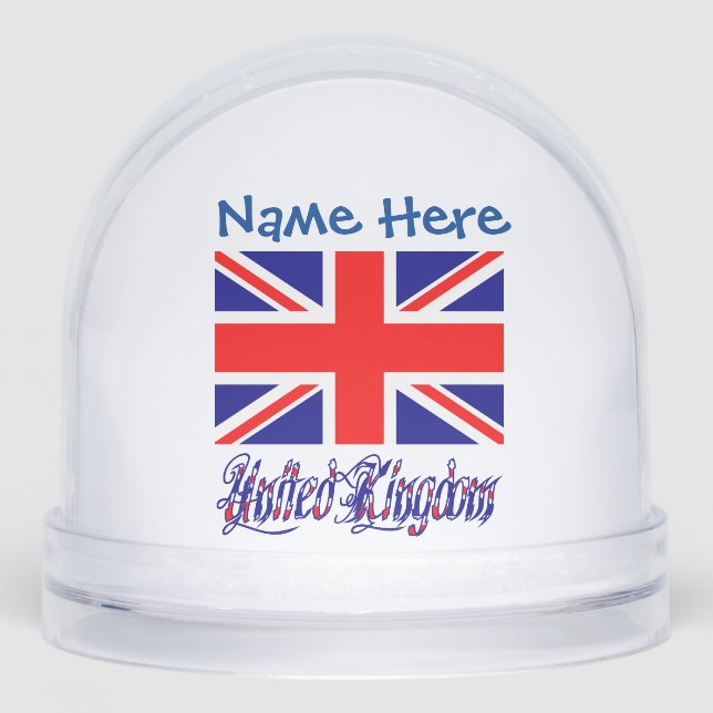 Vereinigtes Königreich Britische Flagge Blauer Per Schneekugeln (Vorderseite)