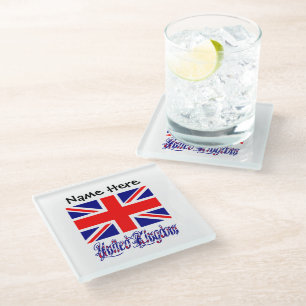 Vereinigtes Königreich Britische Flagge Schwarz Pe Glasuntersetzer