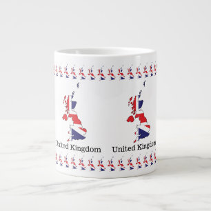 Vereinigtes Königreich Flagge in Karten-Design - S Jumbo-Tasse