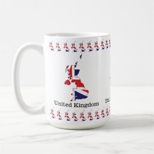 Vereinigtes Königreich Flagge innerhalb des Karten Kaffeetasse