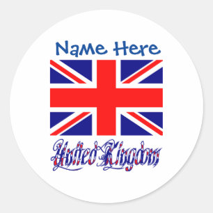 Vereinigtes Königreich Großbritannien Flagge Blau Runder Aufkleber