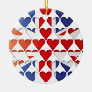 Vereinigtes Königreich Großbritannien Flagge Herze Keramik Ornament
