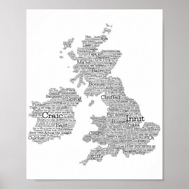 Vereinigtes Königreich / Großbritannien Slang Word Poster (Vorne)