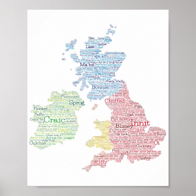 Vereinigtes Königreich / Großbritannien Slang Word Poster (Vorne)